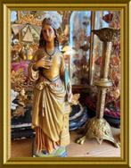 Oud gipsen beeldje: st. Barbara met toren, Antiek en Kunst, Ophalen of Verzenden