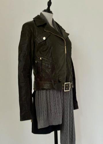 Elisabetta Franchi (M) 37/340 twv 1.370,- leren bikerjack beschikbaar voor biedingen