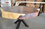 Suar boomstamtafel- 150- 160 cm-BT176, Ophalen, Zo goed als nieuw