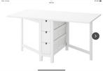Witte Ikea Norden klaptafel, eettafel, bureau, Huis en Inrichting, Tafels | Eettafels, Ophalen, Zo goed als nieuw, Rechthoekig