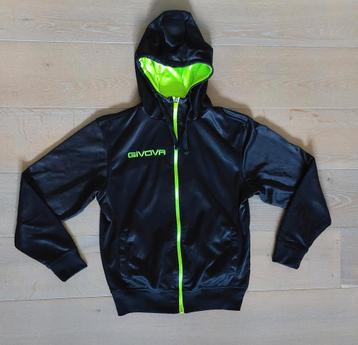 GIVOVA zwart / groen fluo vest hoodie mt S beschikbaar voor biedingen