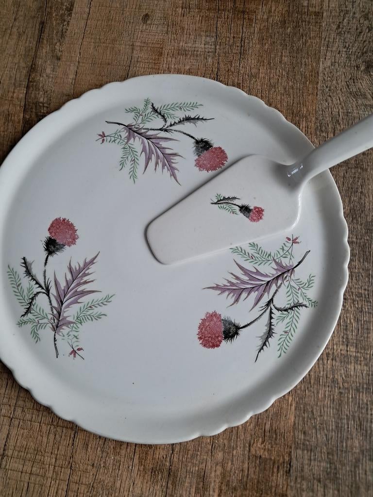 Vintage vlaai schaal met vlaai schep, Ophalen