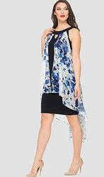 Joseph Ribkoff elegant zwart/blauwe voile jurk mt 42, Kleding | Dames, Overige kleuren, ., Maat 42/44 (L), Joseph Ribkoff