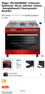 WIGGO - E909R (RX), Witgoed en Apparatuur, Fornuizen, Ophalen, 60 cm of meer, Zo goed als nieuw, Gas