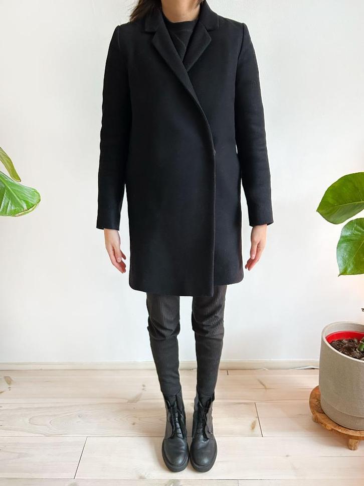 Wollen winterjas COS, Kleding | Dames, Jassen | Winter, Zo goed als nieuw, Maat 34 (XS) of kleiner, Zwart, Ophalen of Verzenden