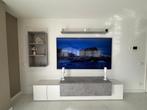 COMPLEET 3-DELIG TV-MEUBEL (CINEWALL) MET LED-VERLICHTING!, Ophalen, 200 cm of meer, Eikenhout, Zo goed als nieuw
