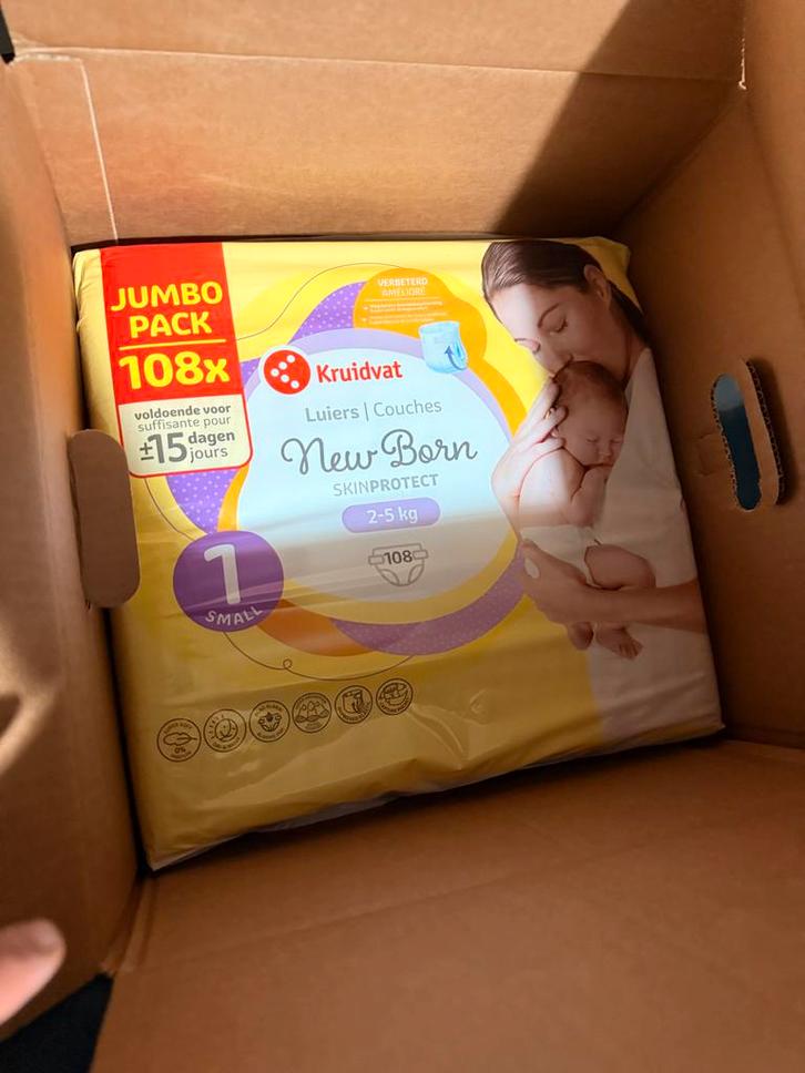 Kruidvat New Born Luiers Maat 1 (2-5 kg) - Jumbo Pack, Kinderen en Baby's, Badjes en Verzorging, Nieuw, Overige typen, Overige merken