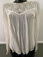 ZGAN offwhite blouse Velvet met kant en knoopjesachterkant, Maat 38/40 (M), Verzenden, Wit, Velvet