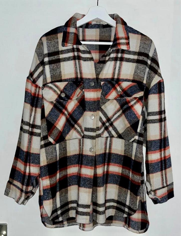 Unigirl Paris oversized geruite polyester shacket jas dames, Kleding | Dames, Jassen | Winter, Zo goed als nieuw, Maat 38/40 (M)