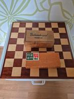 schaakbord en dambord met stukken, Hobby en Vrije tijd, Gezelschapsspellen | Bordspellen, Een of twee spelers, Ophalen of Verzenden