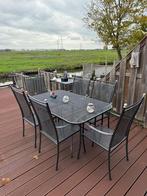 Royal Garden Excelsior tuinset met zes Excelsior tuinstoelen, Ophalen, Gebruikt, Eettafel, 6 zitplaatsen