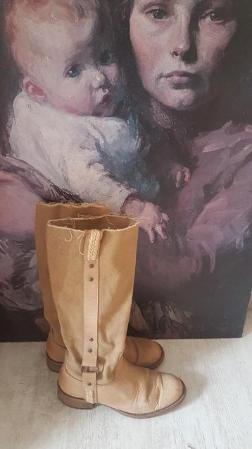 Aparte leer suède stof beige laarzen mt 39 beschikbaar voor biedingen