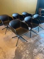 Muuto Fiber eetkamerstoel/ vergaderstoel met arm zwart (6x), Huis en Inrichting, Stoelen, Ophalen, Kunststof, Zwart, Zo goed als nieuw