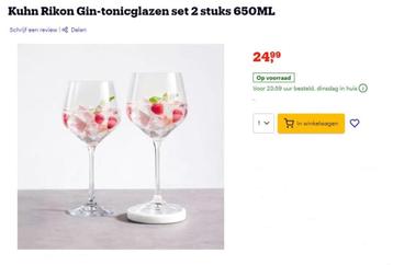 nieuw in doos Kuhn Rikon cocktail / gin tonic glazen - € 5 beschikbaar voor biedingen