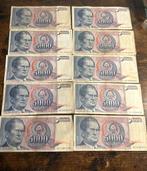 10x 5.000 Joegoslavië Dinar biljetten, Postzegels en Munten, Bankbiljetten | Europa | Niet-Eurobiljetten, Setje, Ophalen of Verzenden