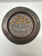 Koperen bordje 40 jaar Wilhelmina, Antiek en Kunst, Ophalen of Verzenden