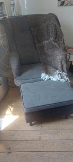 2 X Prachtige Oorfauteuil met Hocker, Huis en Inrichting, Fauteuils, Ophalen, Zo goed als nieuw, Stof