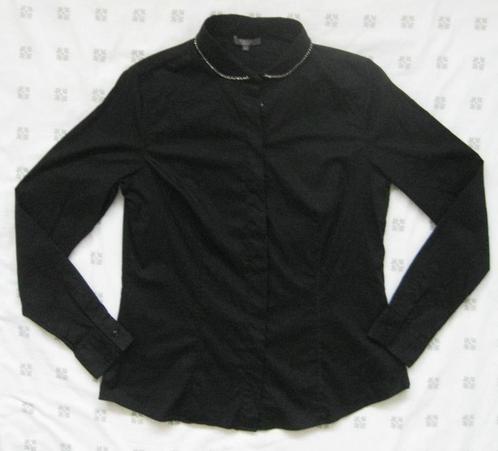 Kocca blouse, zwart met glitter steentjes langs kraag, 40-42, Kleding | Dames, Blouses en Tunieken, Zo goed als nieuw, Maat 42/44 (L)