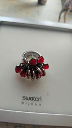 Swatch rode hartjes ring ( maat 16), Sieraden, Tassen en Uiterlijk, Ringen, Ophalen of Verzenden, Dame, Rood, Zilver