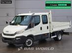 Iveco Daily 35C14 Kipper Dubbel Cabine 3,5t Trekhaak Dubbell, Auto's, Bestelauto's, Gebruikt, Euro 6, Iveco, Wit