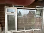 Houten kozijn met ramen, Doe-het-zelf en Verbouw, Ophalen, Gebruikt, Raamkozijn, Inclusief glas
