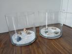 Decoratieve glazen vazen met zand en schelpen, Ophalen, Overige kleuren, Minder dan 50 cm, Glas