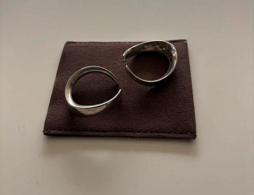 Deense minimalist zilveren oorbellen P. Bisgaard nummer 8, Sieraden, Tassen en Uiterlijk, Oorbellen, Zo goed als nieuw, Hangers