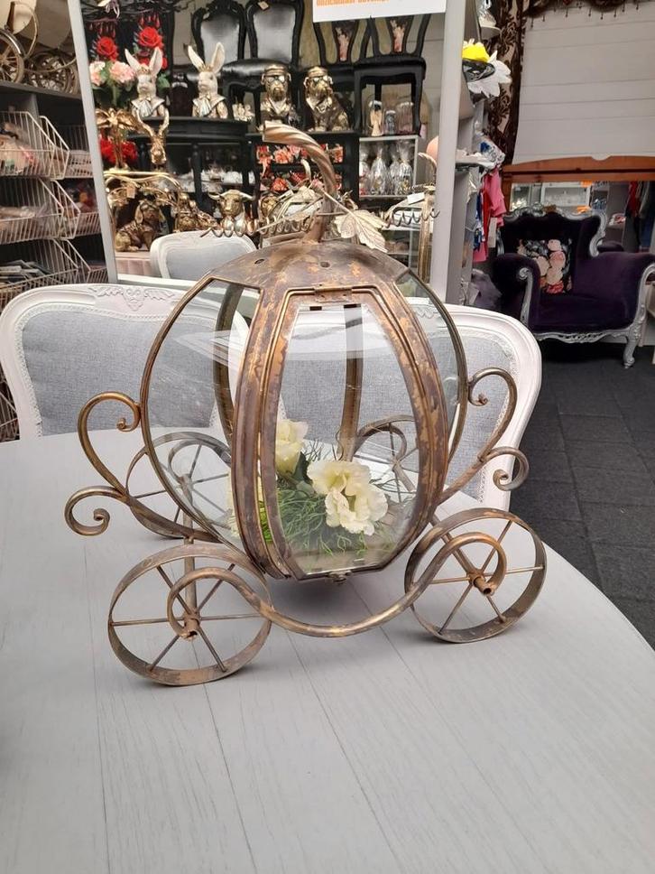 Groot wind licht koets pompoen, Huis en Inrichting, Woonaccessoires | Kandelaars en Kaarsen, Zo goed als nieuw, Minder dan 25 cm