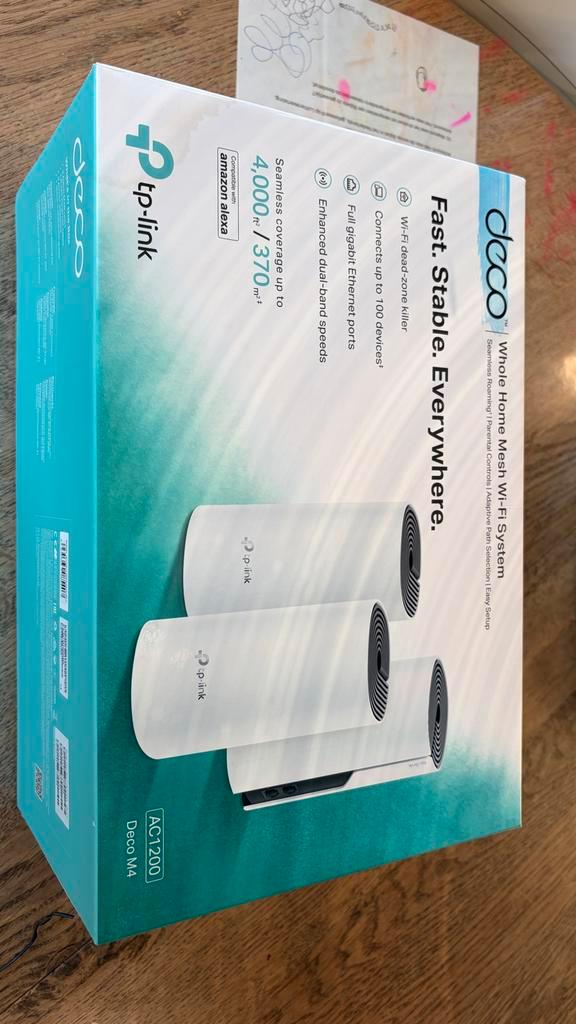 TP-Link Deco M4 Wifi Booster - compleet, Computers en Software, WiFi-versterkers, Gebruikt, Ophalen of Verzenden