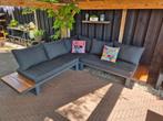 Loungeset aluminium/teak slechts 1 jaar oud, Ophalen, Zo goed als nieuw, Aluminium