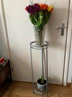Bloementafeltje, Huis en Inrichting, Tafels | Bijzettafels, Ophalen, Metaal of Aluminium, Zo goed als nieuw, 75 cm of meer