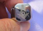 Master Masonic (Vrijmetselaars) zegelring, gold-tone logo, Sieraden, Tassen en Uiterlijk, 20 of groter, Heer, Nieuw, Zilver