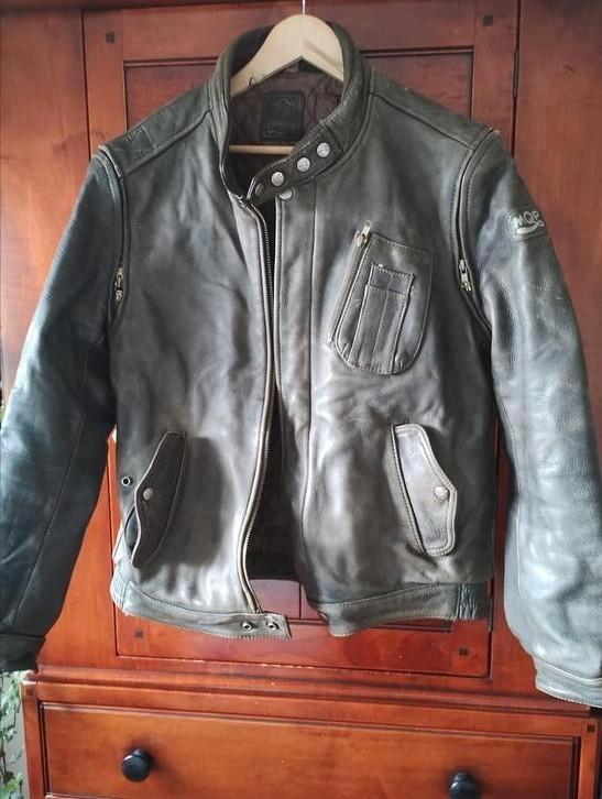 Zware leren motorjas maat M, Motoren, Kleding | Motorkleding, Jas | leer, Tweedehands, Ophalen of Verzenden