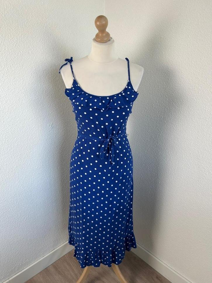 King Louie maat 40 blauwe zomer jurk stippen 1839, Kleding | Dames, Jurken, Zo goed als nieuw, Maat 42/44 (L), Blauw, Knielengte