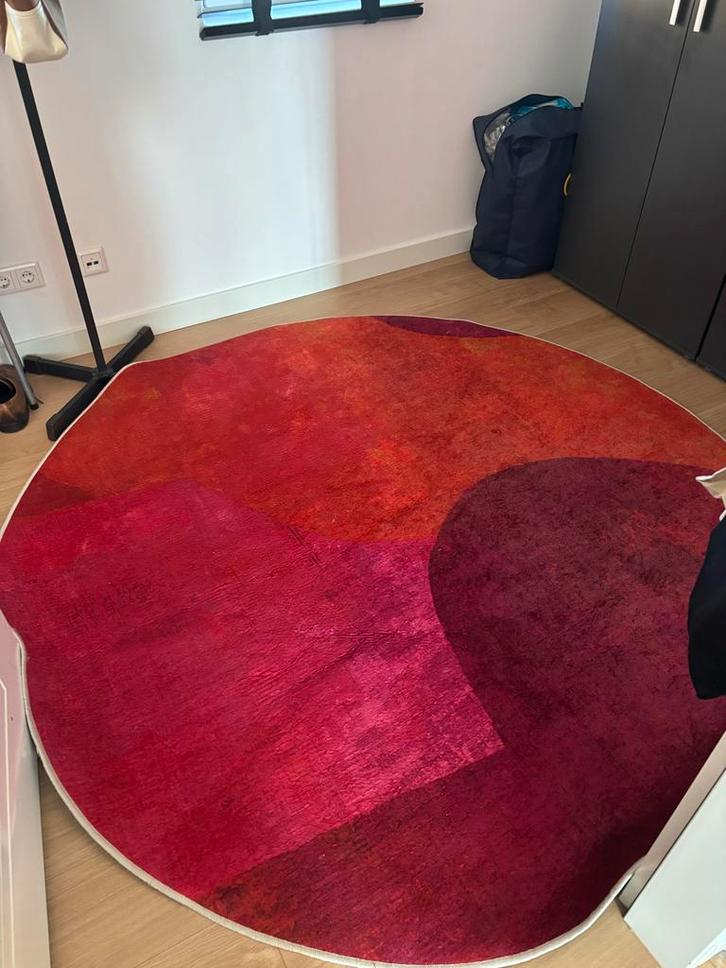 Rond Kleed - Bordeaux/Aubergine / Fuchsia /Oranje- Ø 2 meter, Huis en Inrichting, Stoffering | Tapijten en Kleden, Zo goed als nieuw
