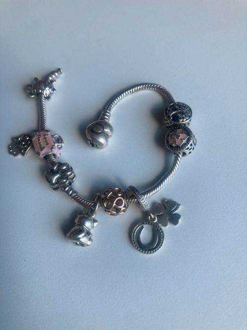 Pandora snake chain (20cm) met bedels, Sieraden, Tassen en Uiterlijk, Armbanden, Zo goed als nieuw, Zilver, Ophalen of Verzenden