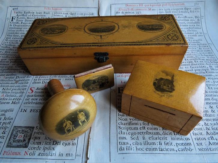 Antieke Mauchline handschoenendoos, Weymouth c.1865, Antiek en Kunst, Antiek | Overige Antiek, Ophalen of Verzenden