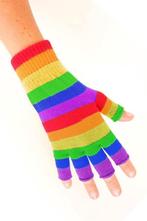 Regenboog Vingerloze handschoenen ---Gratis Verzending, Verzenden, Nieuw, Feestartikel, Verjaardag