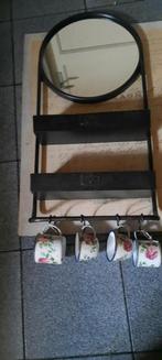 Spiegel met metalen frame en opbergruimte, Ophalen of Verzenden