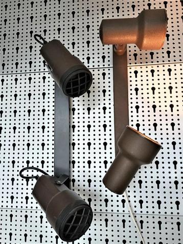 Vintage metalen dubbele wand of plafondspots o.a. van Herda  beschikbaar voor biedingen