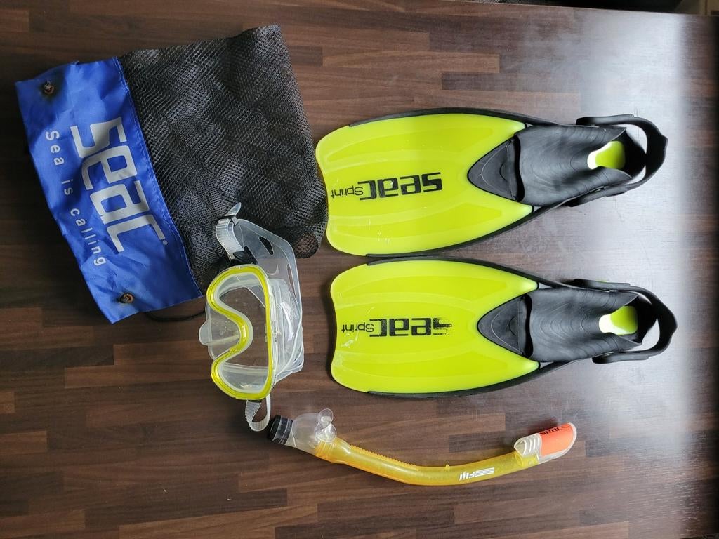 Seac gele snorkelset, Ophalen of Verzenden, Gebruikt, Snorkelset