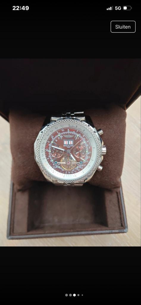 Breitling Continentale Polshorloge, Sieraden, Tassen en Uiterlijk, Horloges | Heren, Gebruikt, Polshorloge, Breitling, Staal, Ophalen of Verzenden