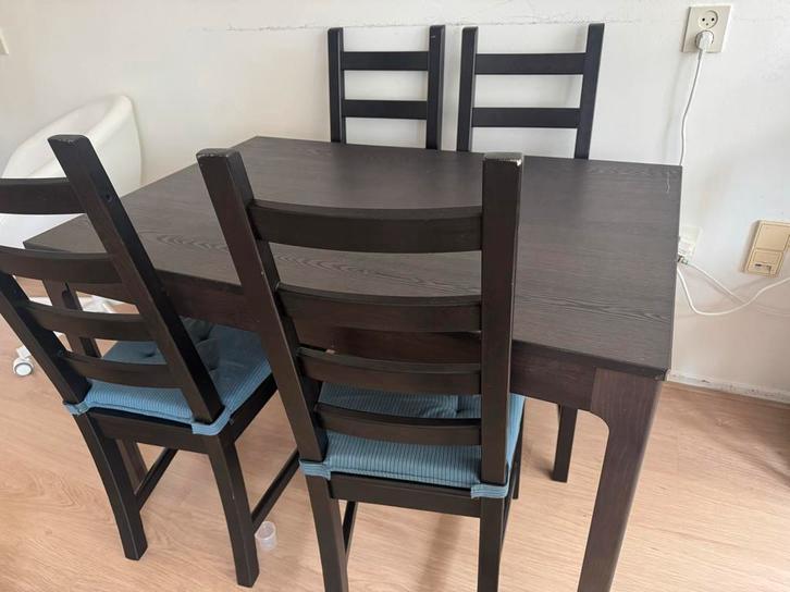 IKEA Eettafel met 4 stoelen, Huis en Inrichting, Tafels | Eettafels, Gebruikt, 50 tot 100 cm, 100 tot 150 cm, Rechthoekig, Ophalen