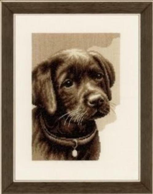 Borduurpakket Labrador Pup PN0158080, Hobby en Vrije tijd, Borduren en Borduurmachines, Nieuw, Borduurpakket, Handborduren, Ophalen of Verzenden