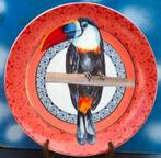 Wandbord. HEINEN DELFTS BLAUW.  Toekan. 26.5 cm., Antiek en Kunst, Ophalen
