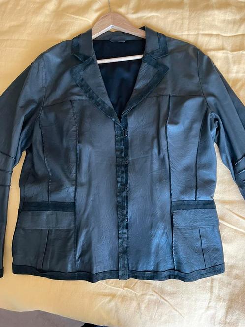 Louisa Cerano leren blazer zgan!, Kleding | Dames, Jasjes, Kostuums en Pakken, Zo goed als nieuw, Zwart, Ophalen of Verzenden