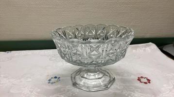 Kristallen fruitschaal, brocante beschikbaar voor biedingen