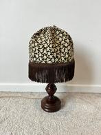 Leuk vintage nacht/tafellampje, 33x15cm. Bloem bohi 60s 70s, Vintage retro sixties seventies 60s 70s boho bohenian brocante, Hout