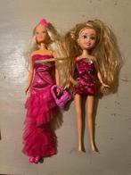 2 barbies barbiepoppen met galajurk prinsesjurk tasje poppen, Ophalen of Verzenden, Gebruikt, Barbie