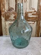 Brocante glazen gistfles - fles -bolvaas / licht groen, Gebruikt, Ophalen of Verzenden, Nvt, Nvt